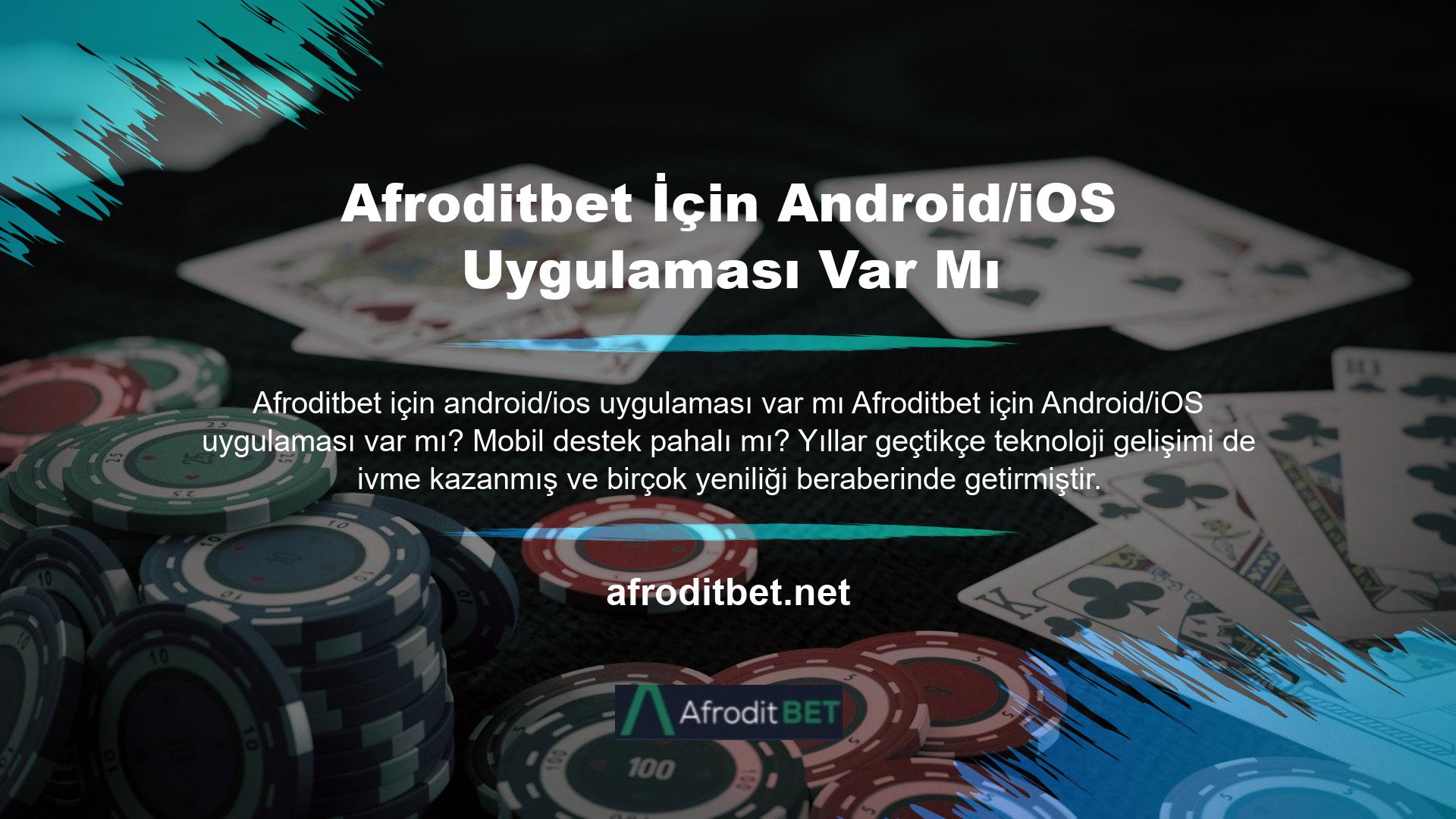 Tüm Android veya iOS cihazlar için geliştirilen ve hazırlanan Afroditbet mobil uygulaması ile web sitenize erişim artık daha da kolay